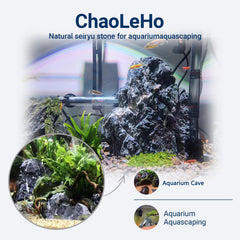 ChaoLeHo Seiryu stone aquarium decor layout highlighting layered natural scenery