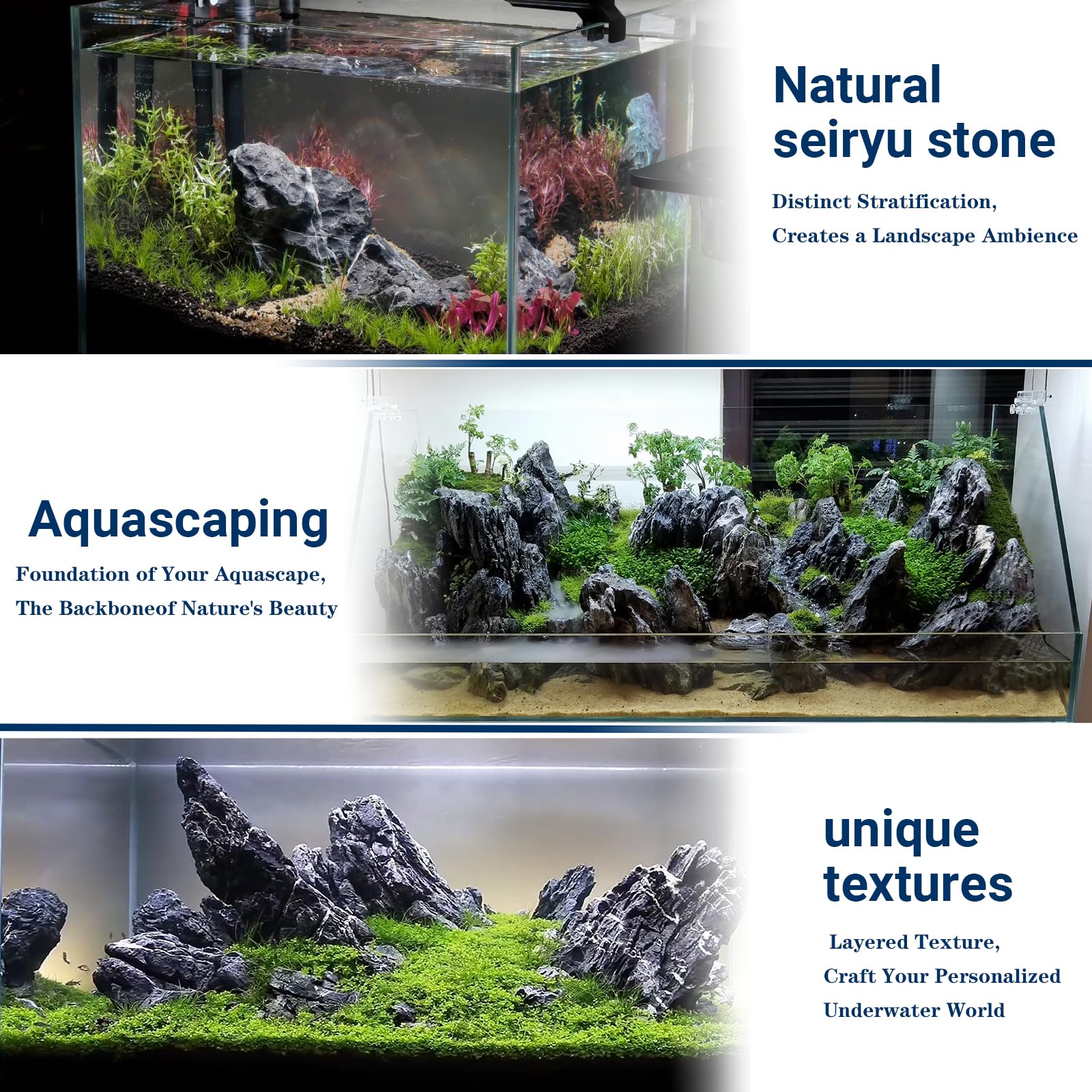ChaoLeHo Seiryu stone hardscape detail for dramatic underwater landscapes