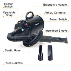 CHAOLUN dog dryer attachments and comb ready for precise styling and quick drying.