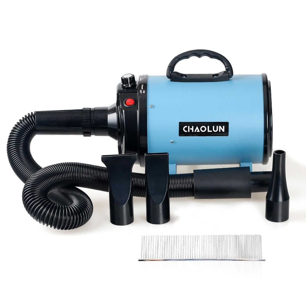 CHAOLUN dog dryer front view shows powerful 2400W airflow for quick grooming sessions.