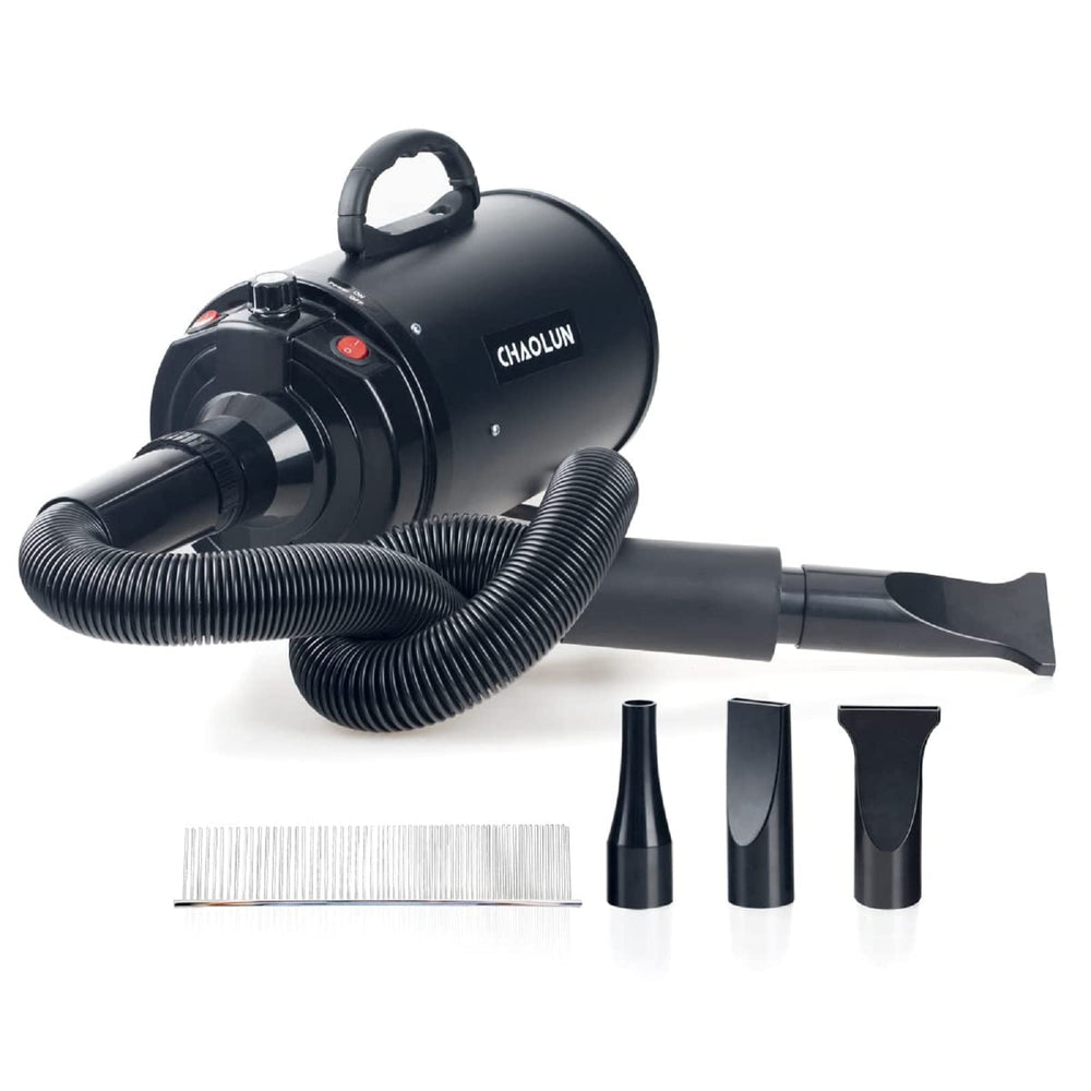 CHAOLUN dog dryer in black demonstrates sturdy build for at-home grooming sessions.