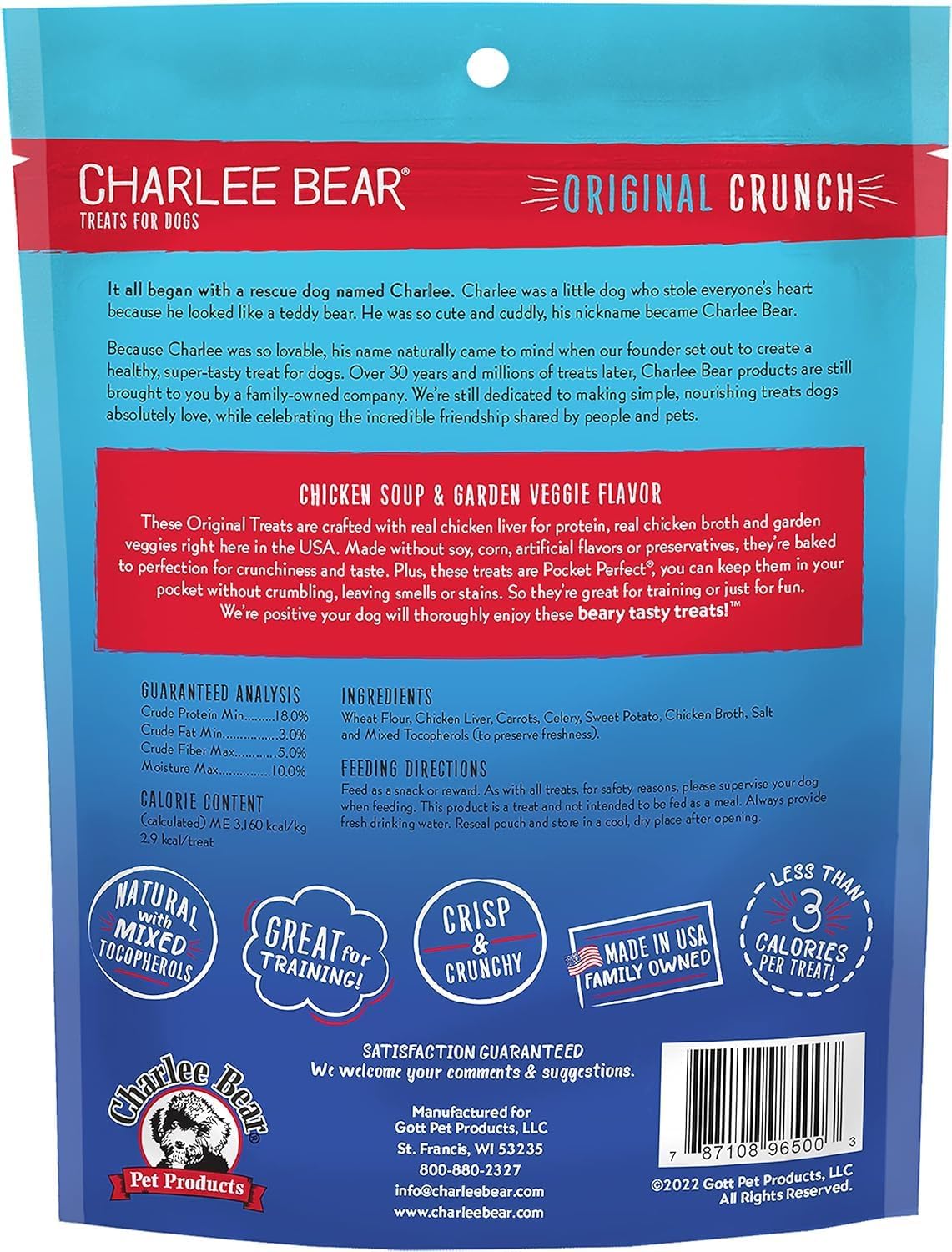 Charlee Bear dog treats close-up crunch highlighting small bite size