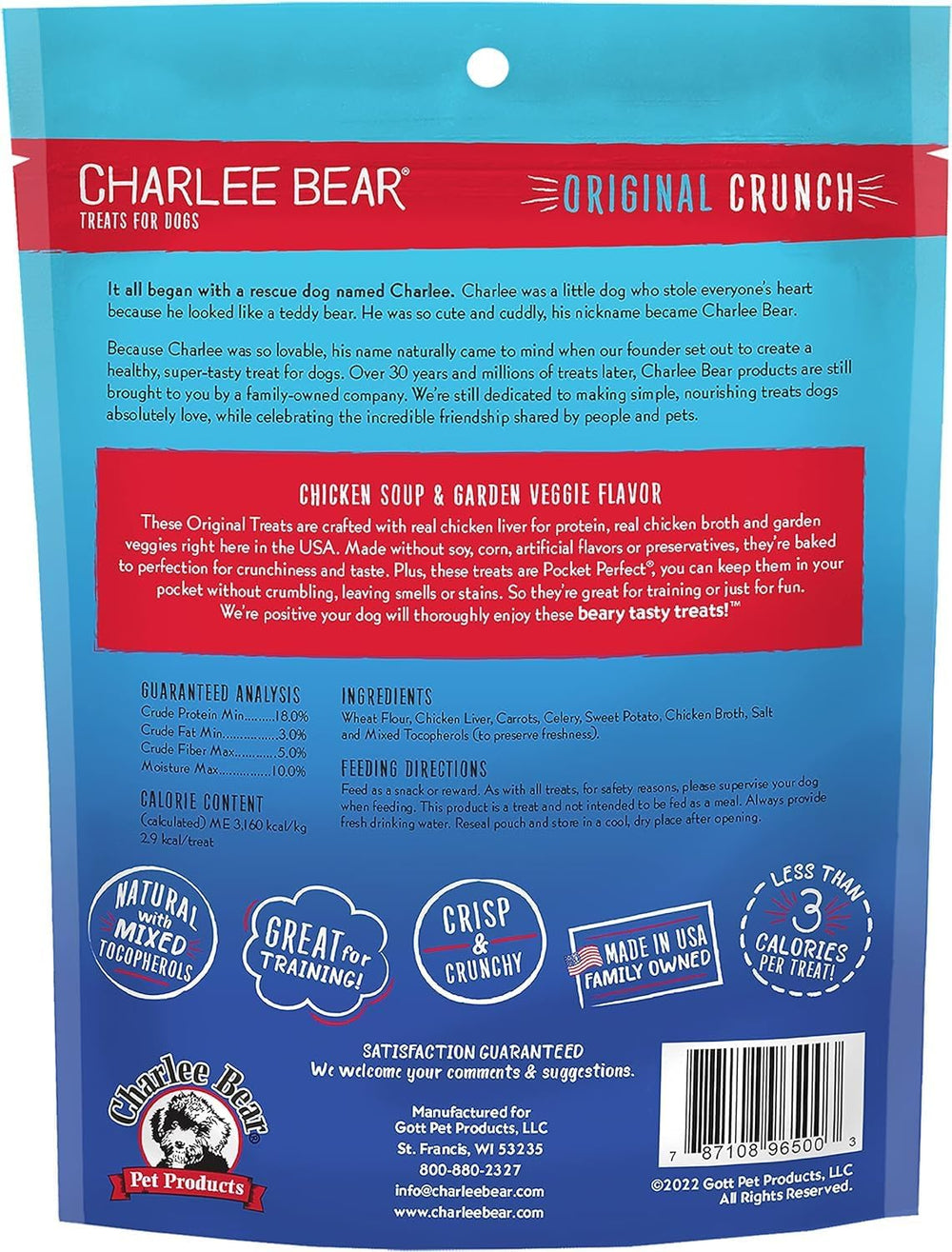 Charlee Bear dog treats close-up crunch highlighting small bite size
