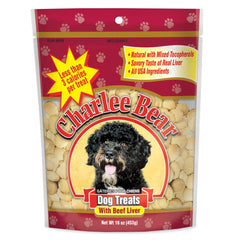 Charlee Bear Original Crunch Beef Liver treats in bag packaging for training rewards
