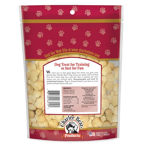 Charlee Bear Original Crunch Beef Liver close-up showing savory flavor dogs enjoy