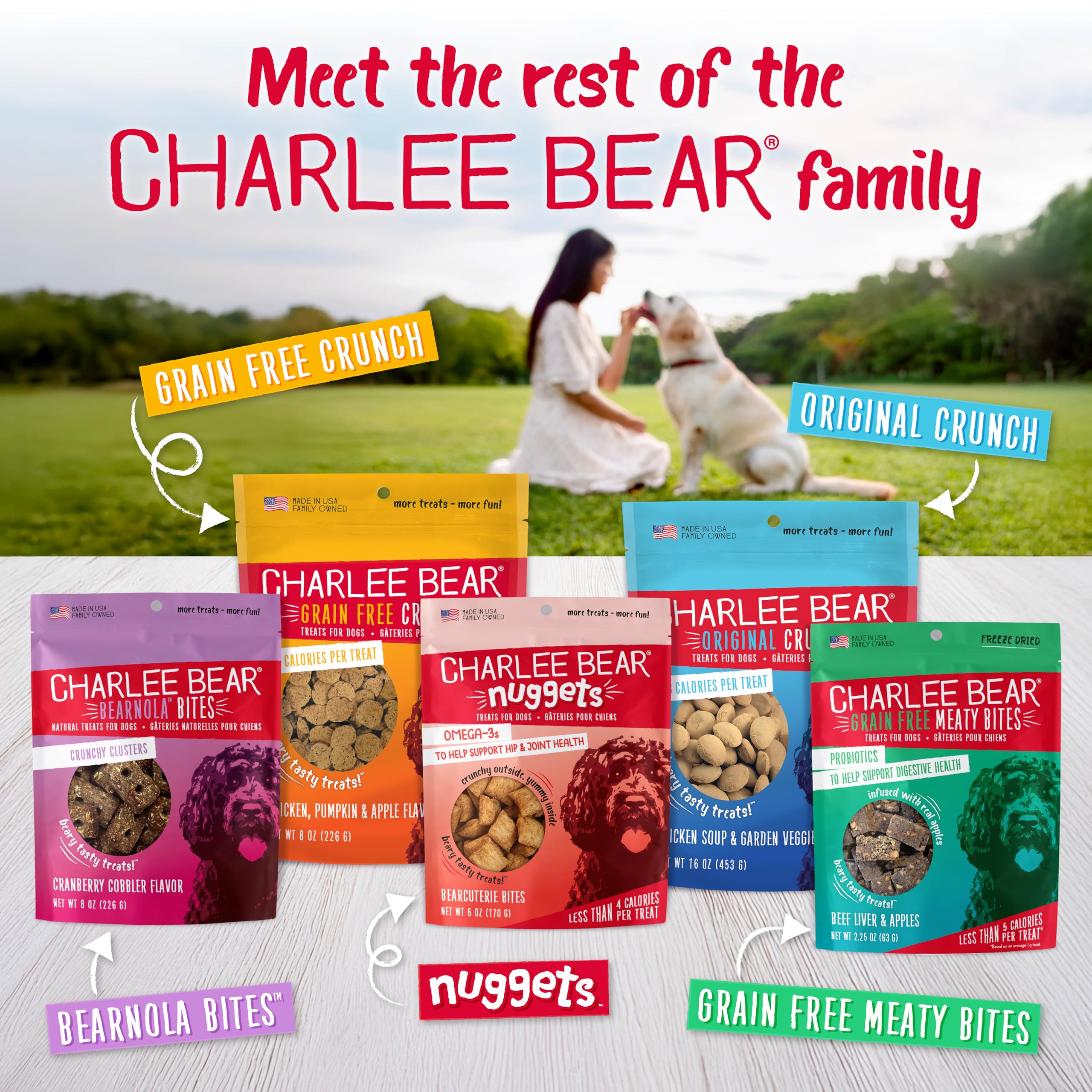 Charlee Bear Original Crunch Beef Liver treats crunchy texture closeup for dogs