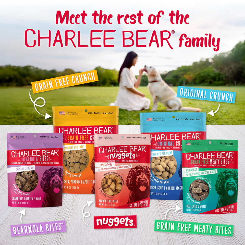 Charlee Bear Original Crunch Beef Liver treats crunchy texture closeup for dogs