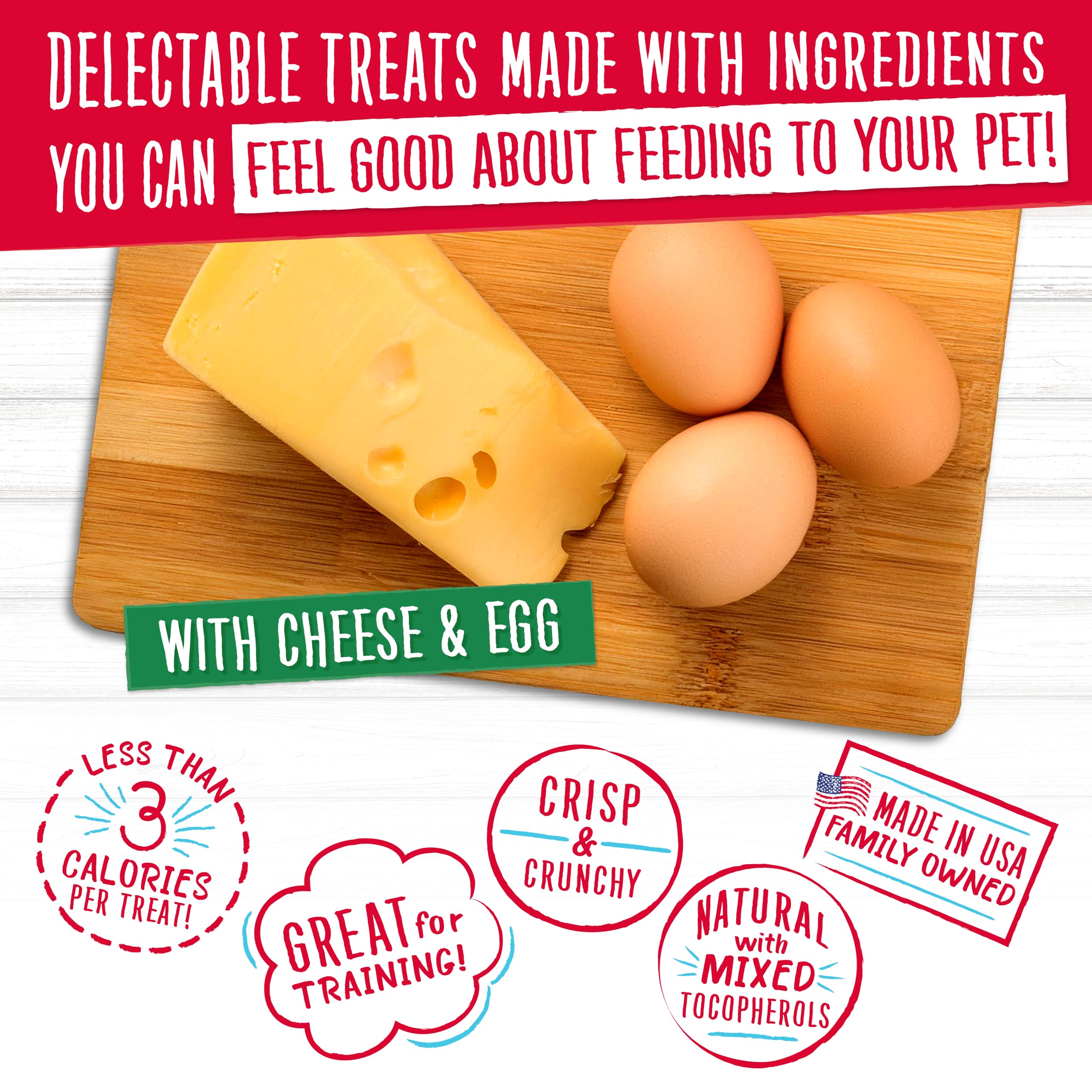 Charlee Bear Original Crunch Cheese & Egg pack shot communicates value of six-ounce multipack.