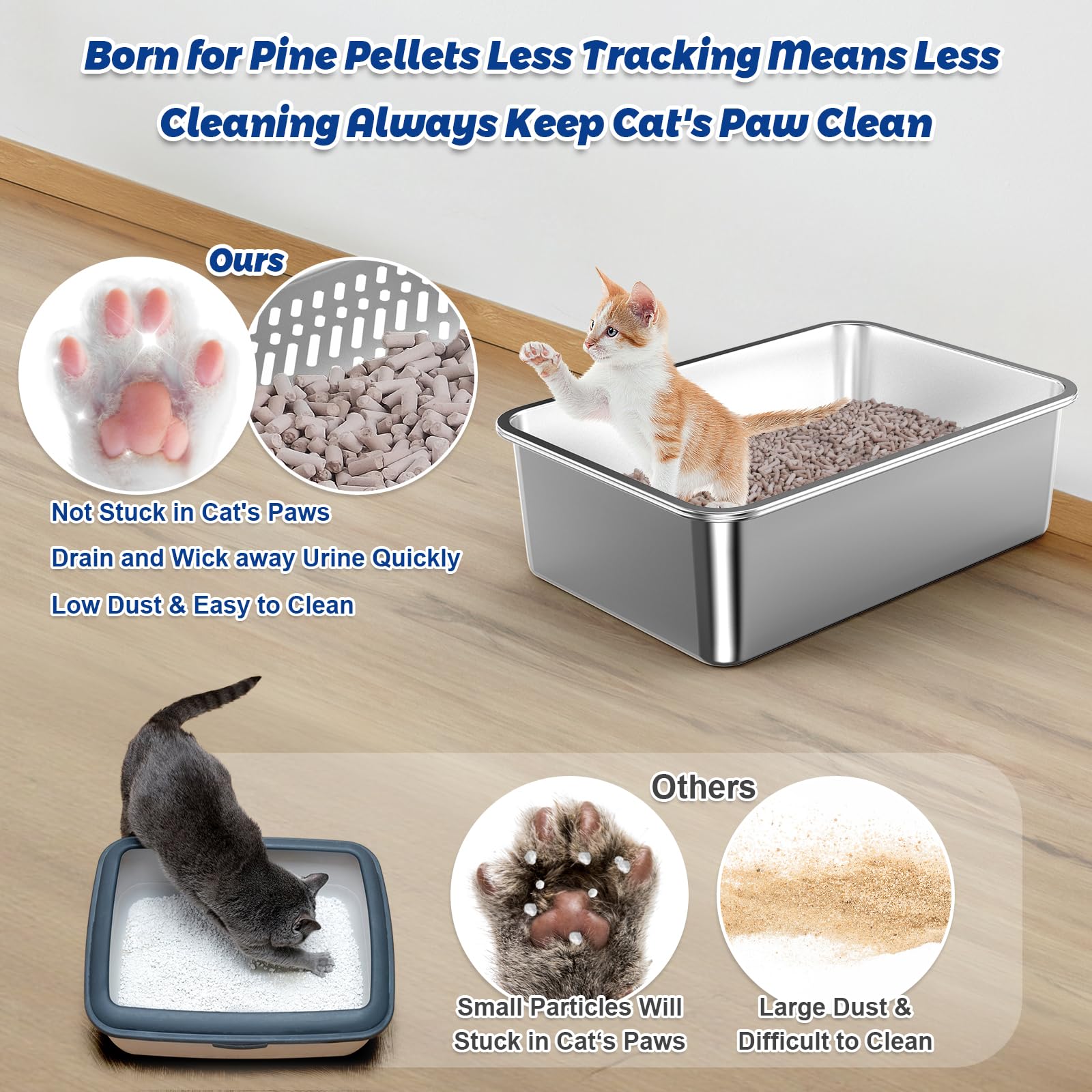 Charlie & Mollie litter box pee pad inside supports quick absorbency and odor containment.