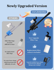 Charmshine electric aquarium gravel cleaner six-in-one function streamlines tank maintenance
