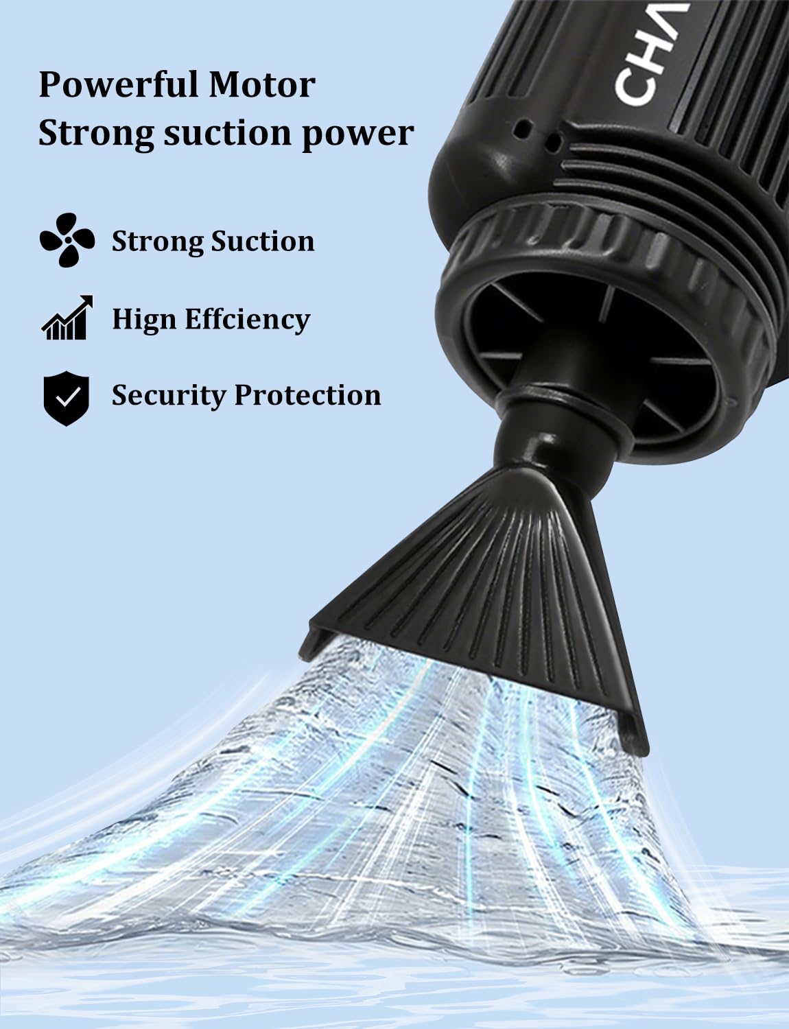 Charmshine electric aquarium gravel cleaner water flow in action shows fast, thorough gravel cleaning