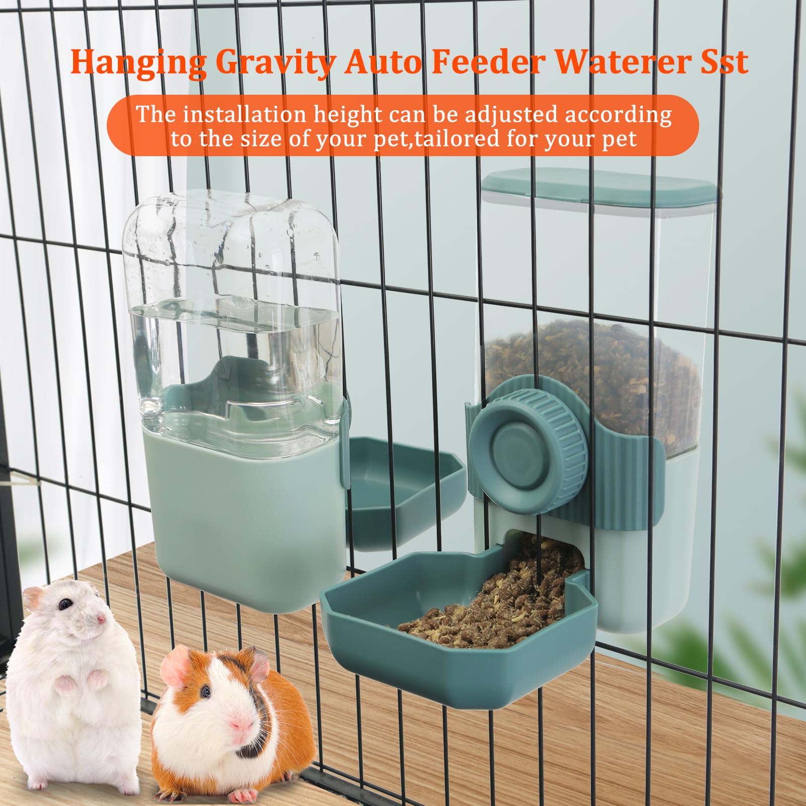 Chebet gravity feeder blue siphon-outlet prevents leaks for tidy feeding areas.