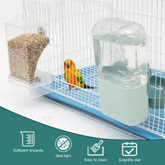 Chebet No Mess Water Dispenser in action shows continuous water flow for birds.