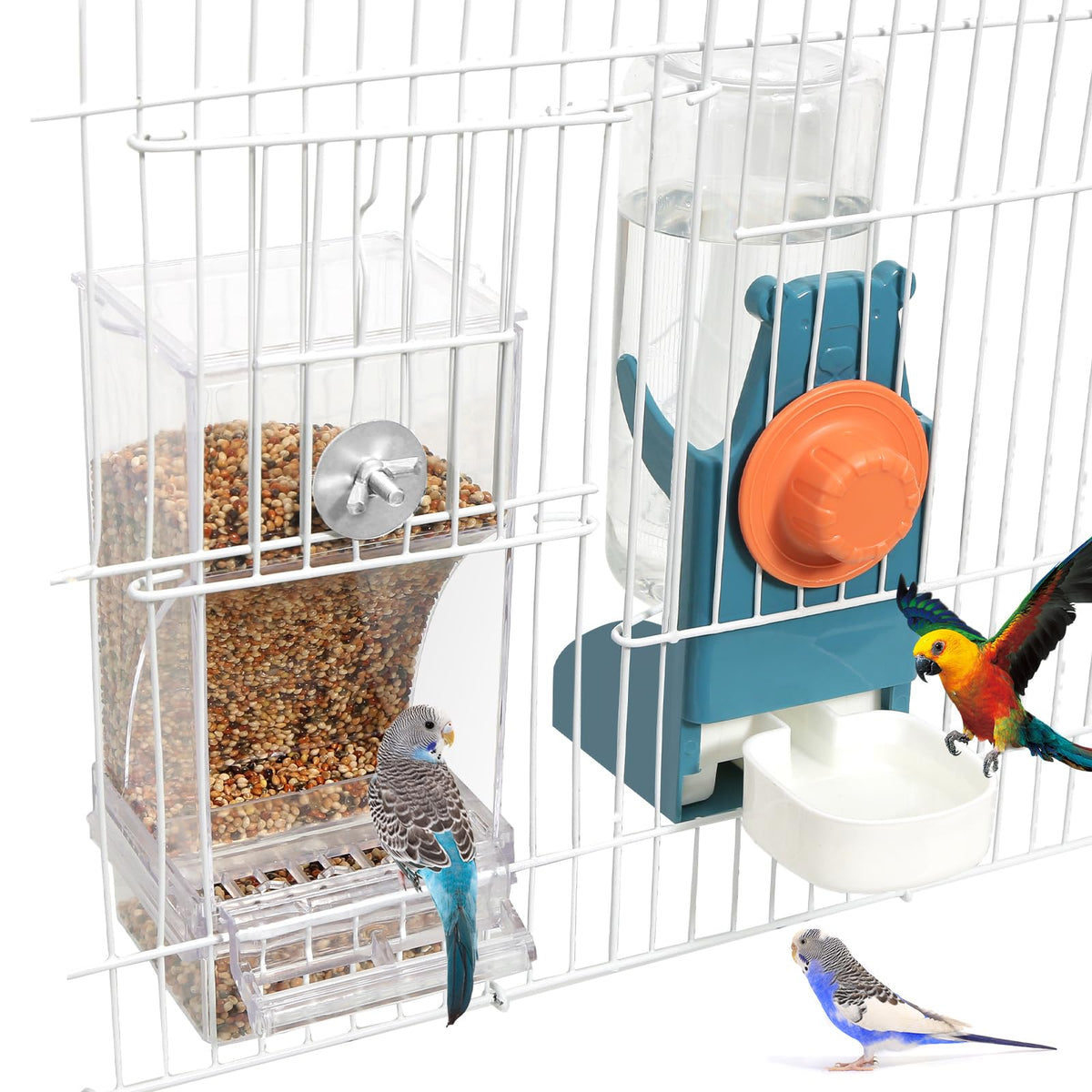 Chebet No Mess Feeder blue front view enables easy feeding and mess-free setup.