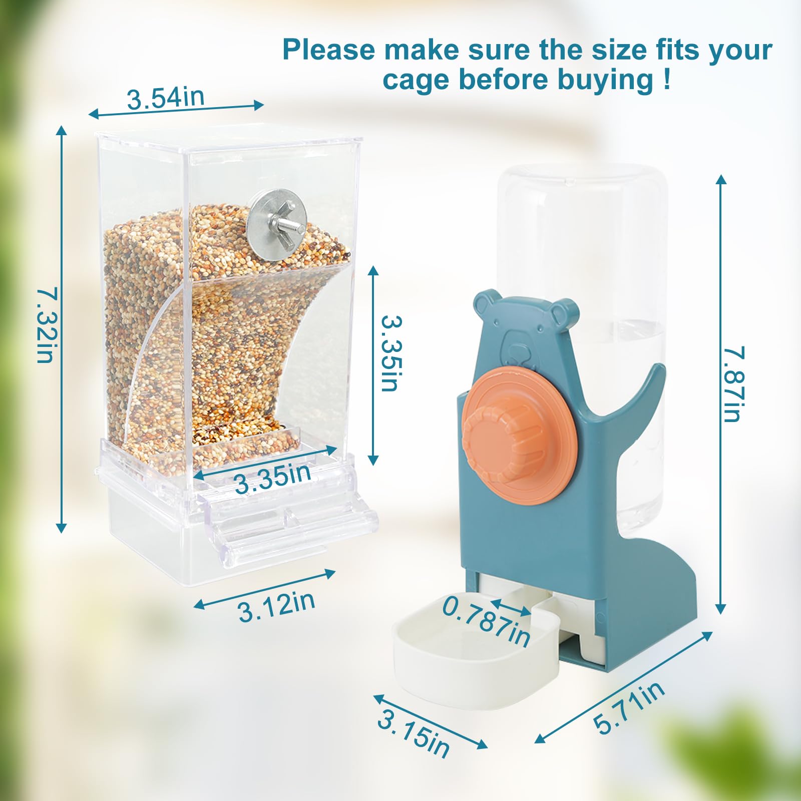 Chebet No Mess Feeder inside-outside cage mounting options.