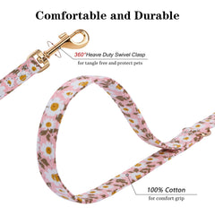 Chede No Pull floral pattern leash 360-rotating-clasp prevents tangles during jogs.