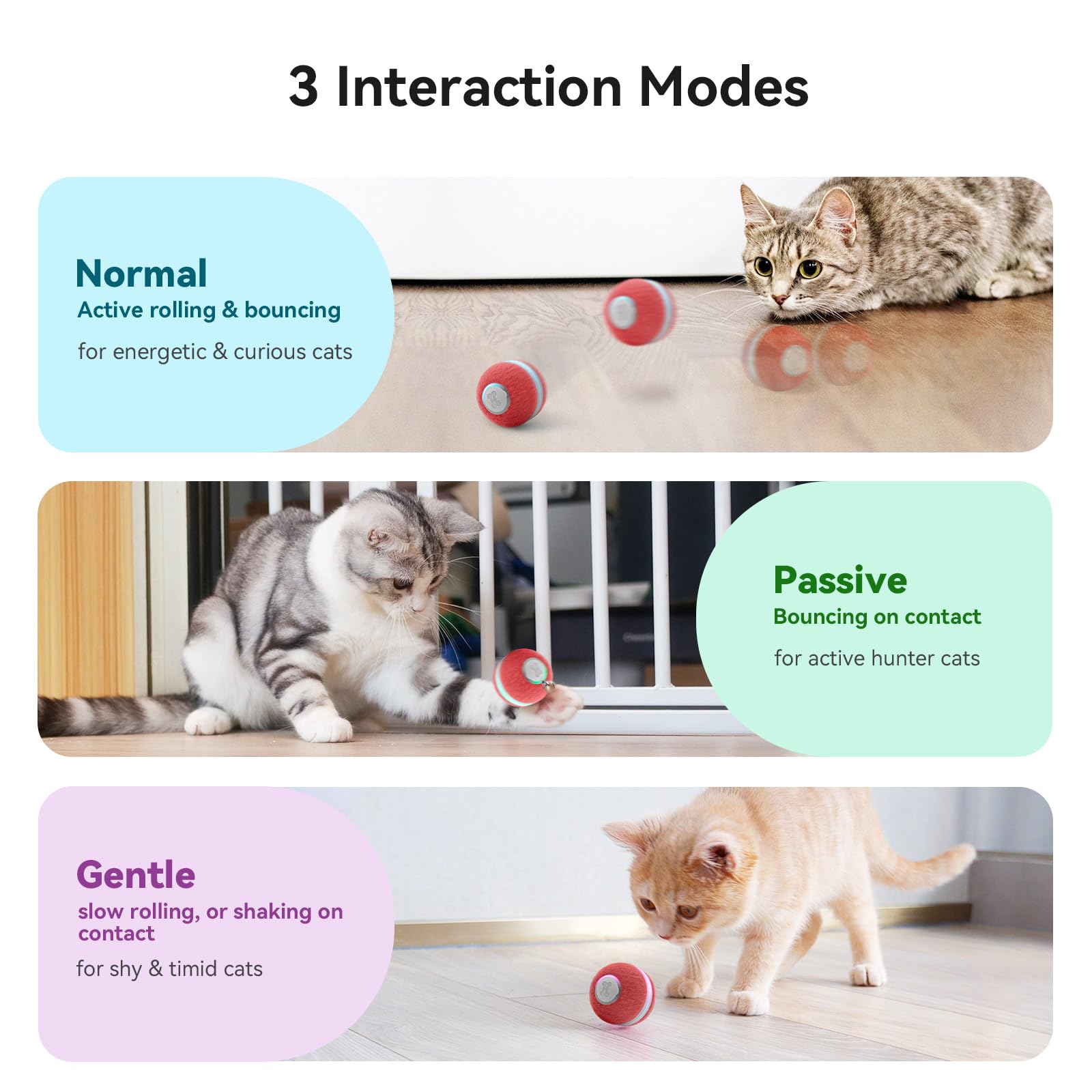 Cheerble cat ball toy furry surface inviting soft chasing
