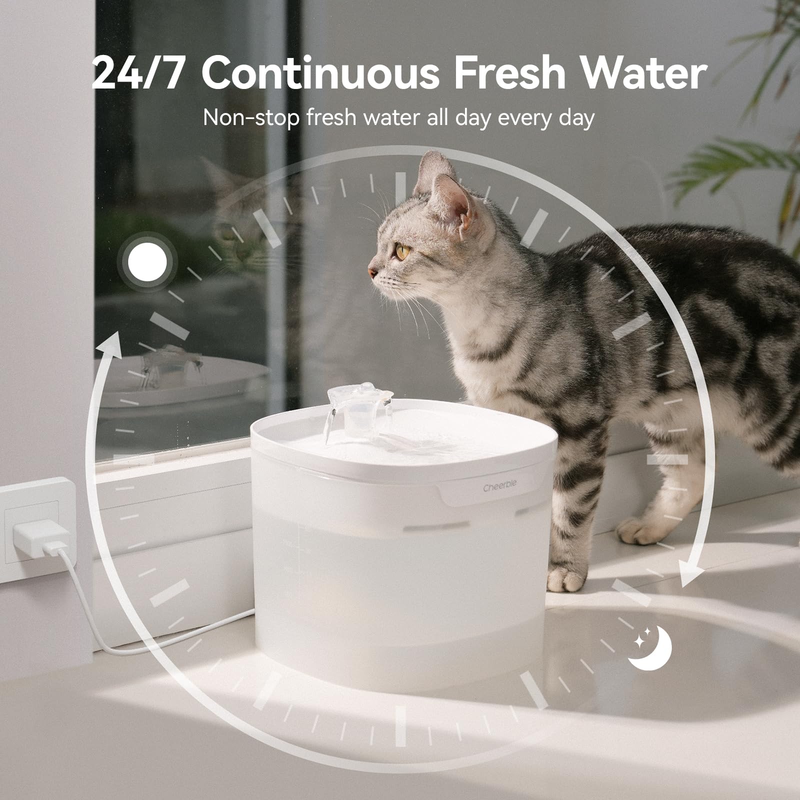 Cheerble Elfin E1 Lite whisper-quiet operation suited for sensitive cats.