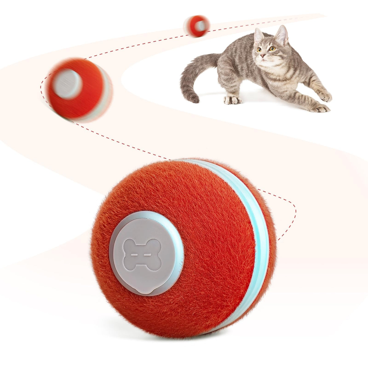 Cheerble Interactive Cat Ball red in normal mode boosts active play