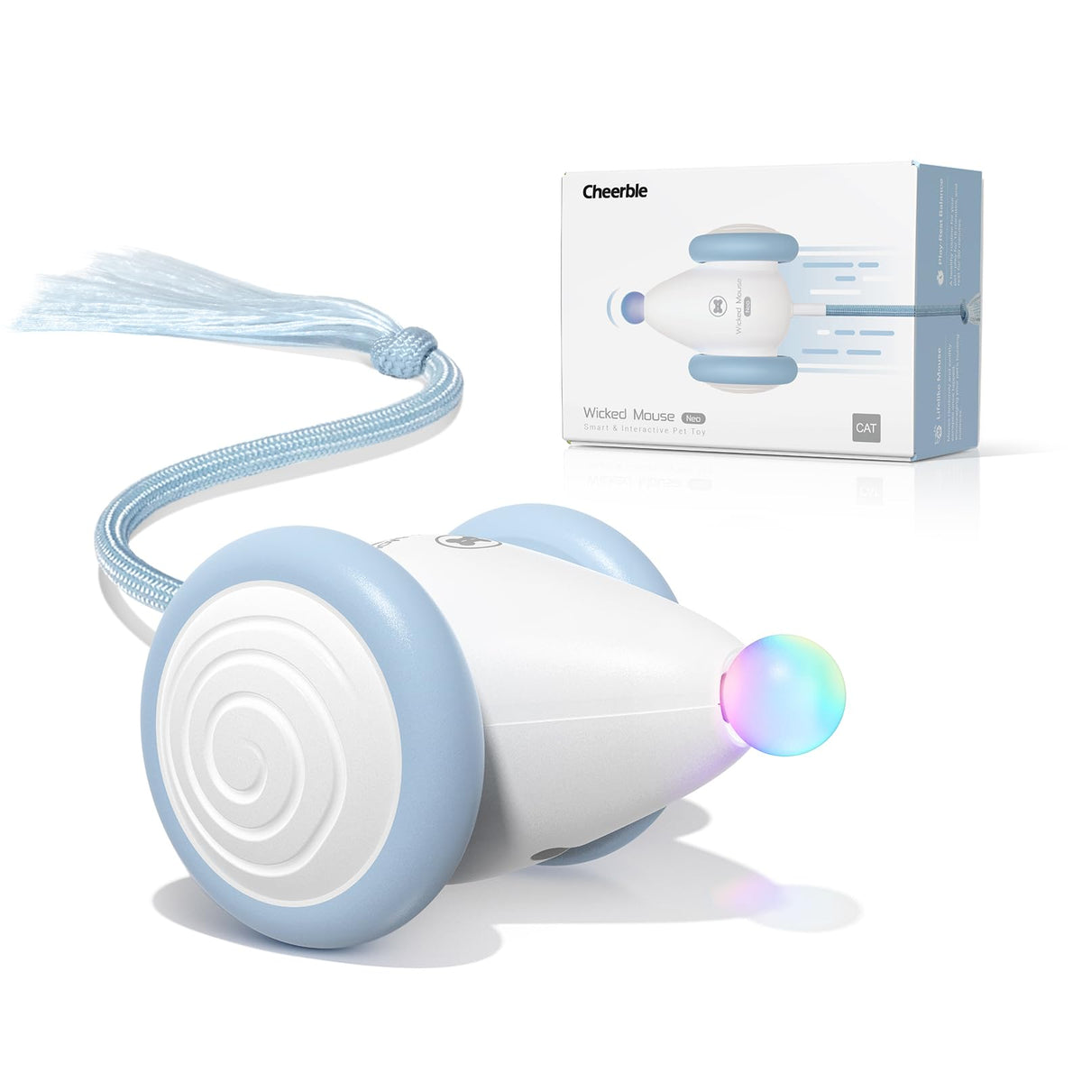 Cheerble Neo Mouse tail-lights for interactive indoor play and enrichment