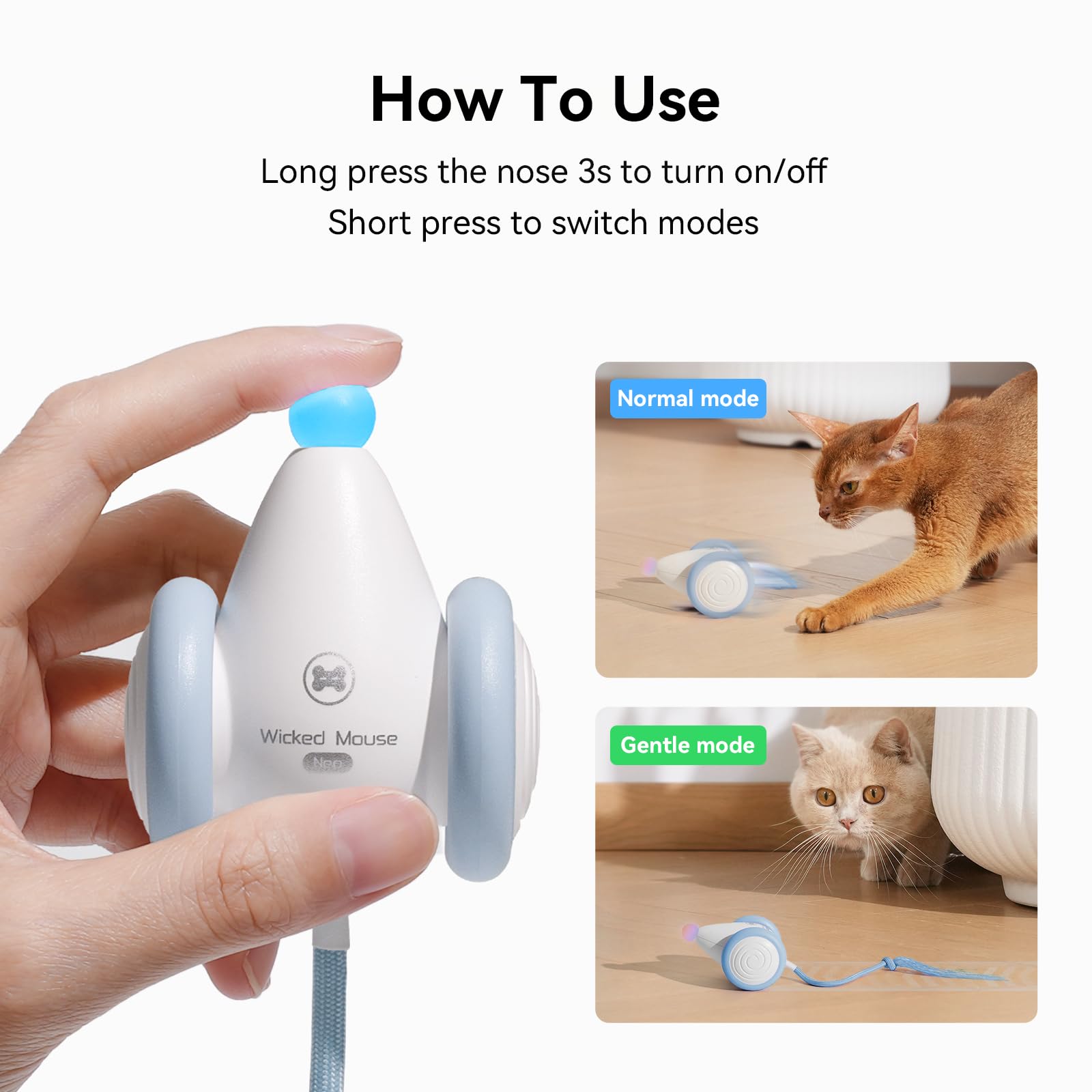 Cheerble Neo Mouse tangle-free body resists chewing and eases maintenance