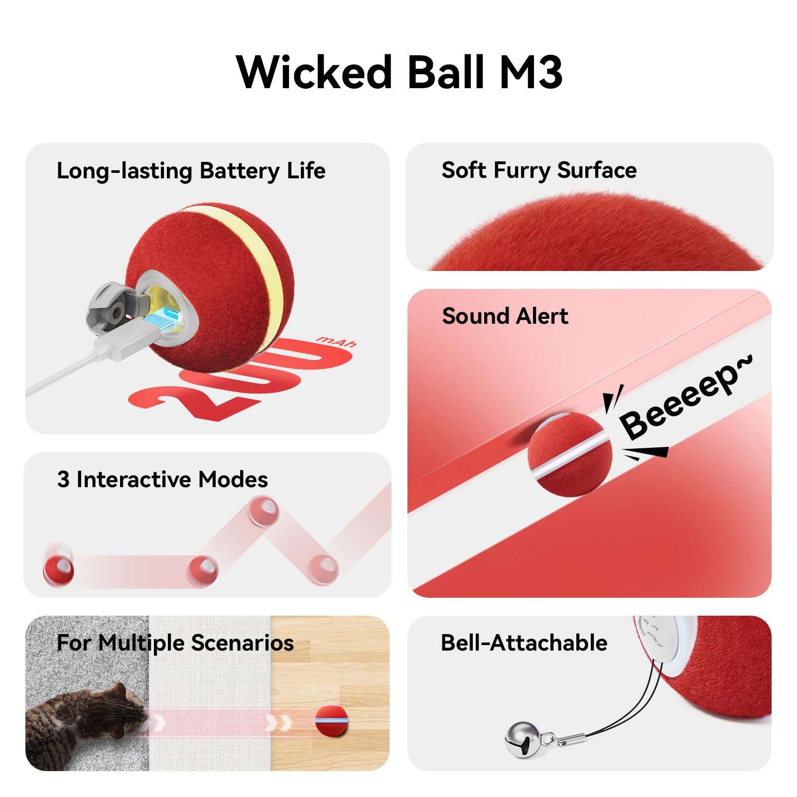 Cheerble Wicked Ball M3 in action on hard floors demonstrates unpredictable bionic movement.