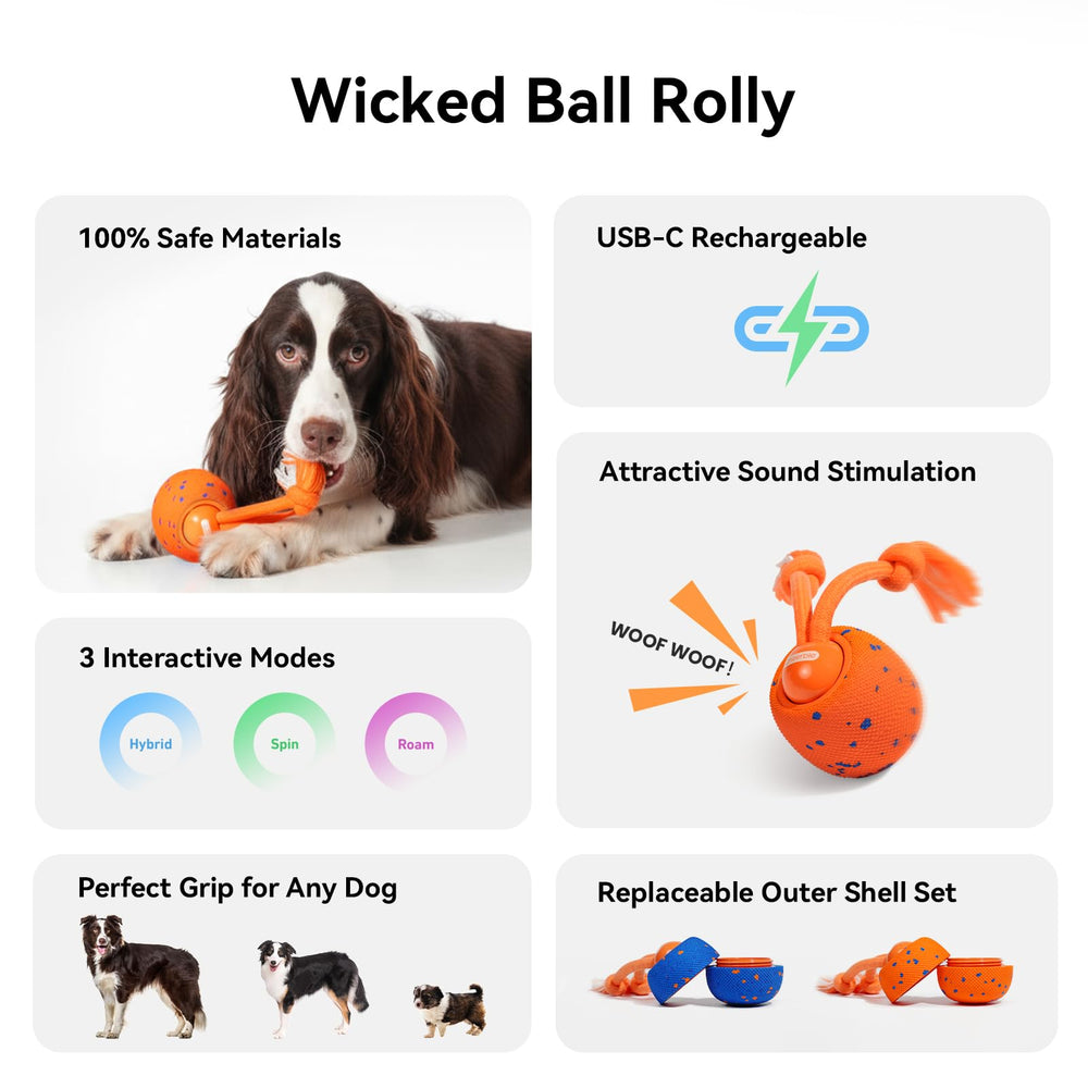 Cheerble Wicked Ball Rolly demonstrates three modes for varied chase patterns and play
