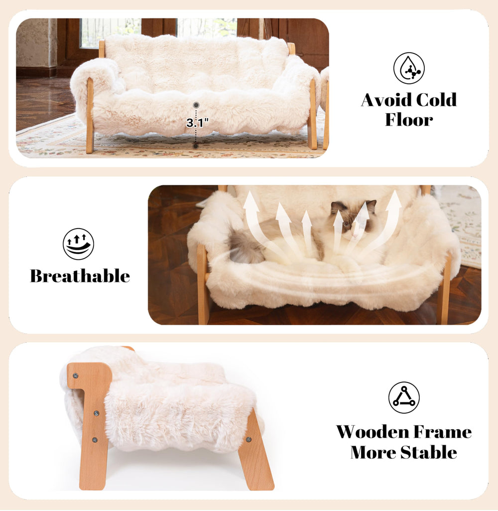 CHEERHOME PETS almohadon-peludo: acolchado suave para el confort