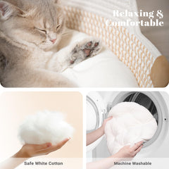 CHEERHOME PETS cat bed basket cotton rope construction for durable use