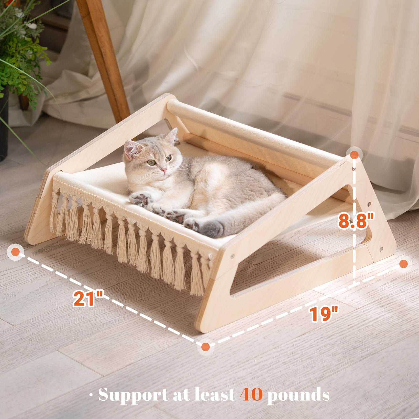CHEERHOME PETS Cat Hammock Bed elevated lounge fits indoors stylishly.
