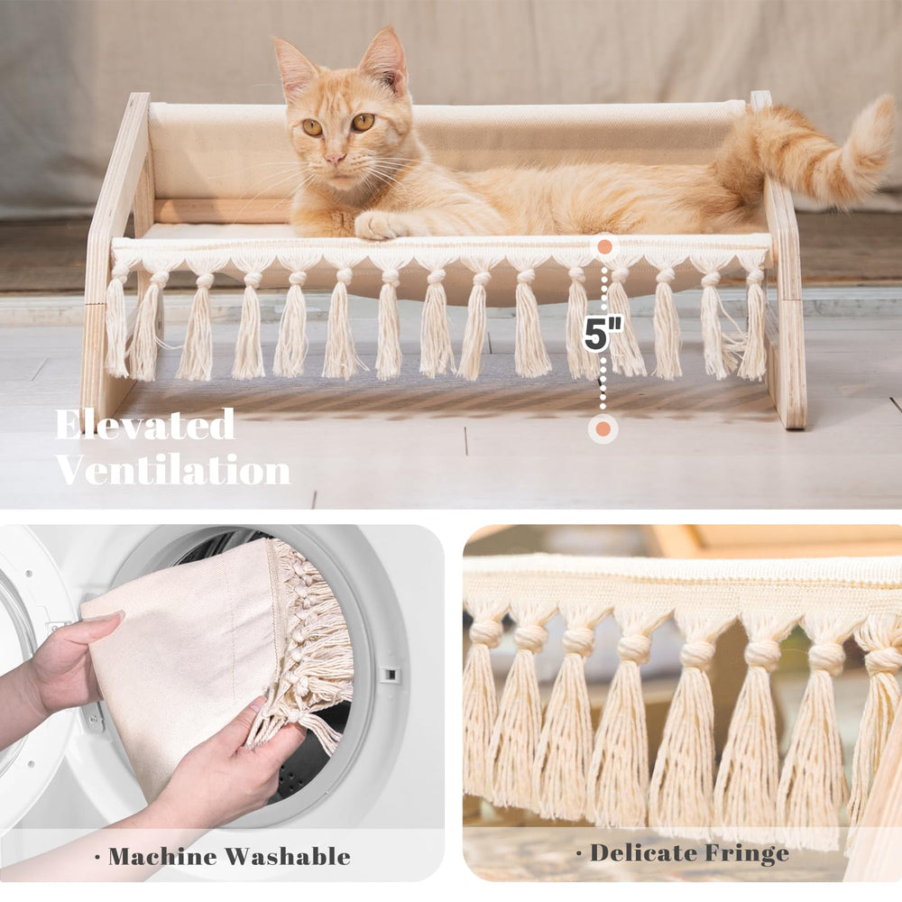 CHEERHOME PETS Cat Hammock Bed removable cover simplifies cleaning and care.