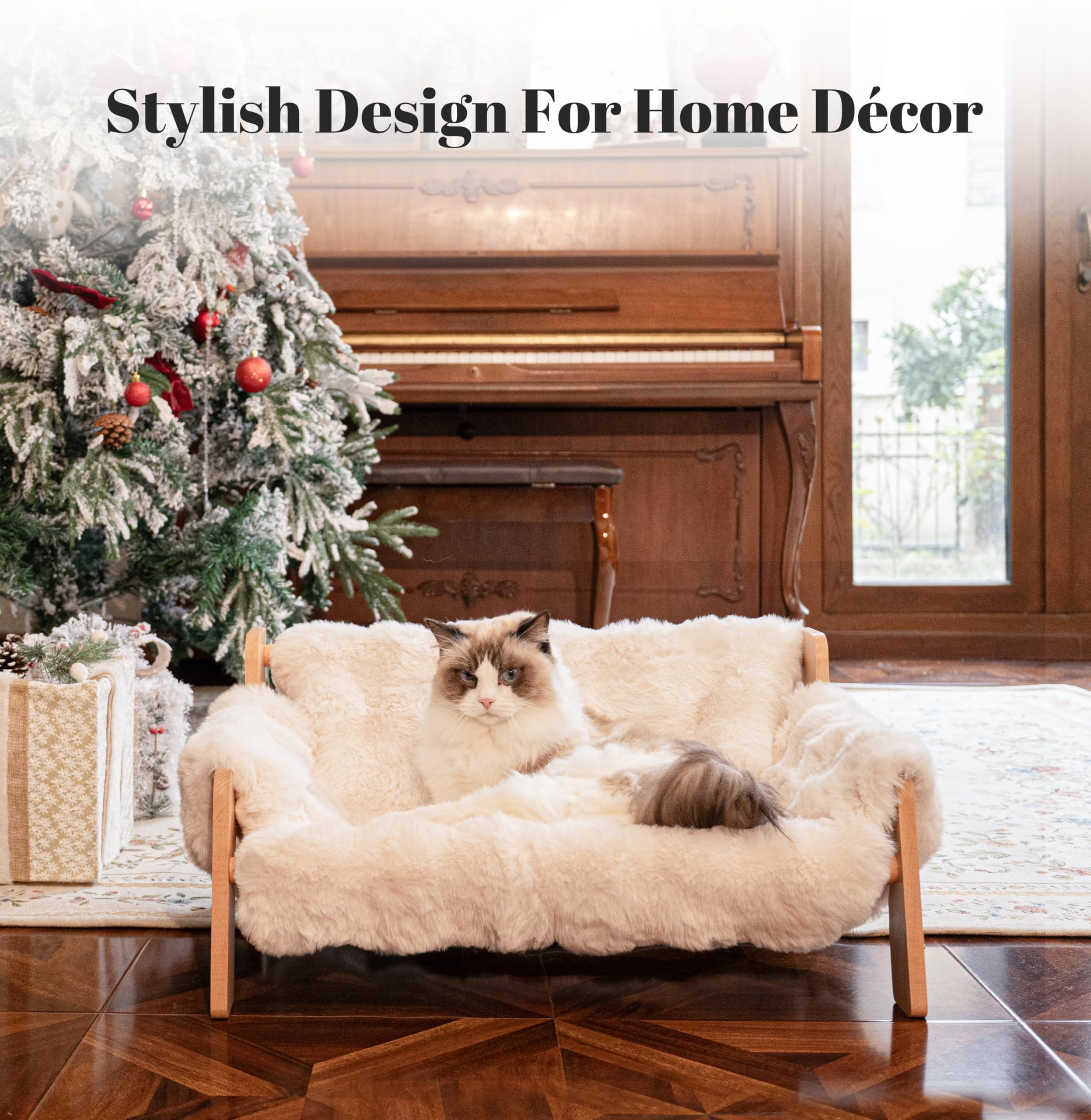 CHEERHOME PETS sillon-gato-madera: estructura estable para sesiones de descanso