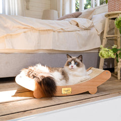 CHEERHOME PETS scratcher bed hammock-use scene highlights dual scratching and lounging.