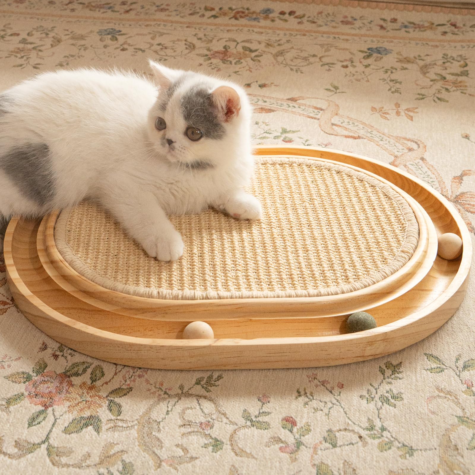 CHEERHOME PETS sisal cat scratcher pad close-up showing durable natural fibers for claw care.