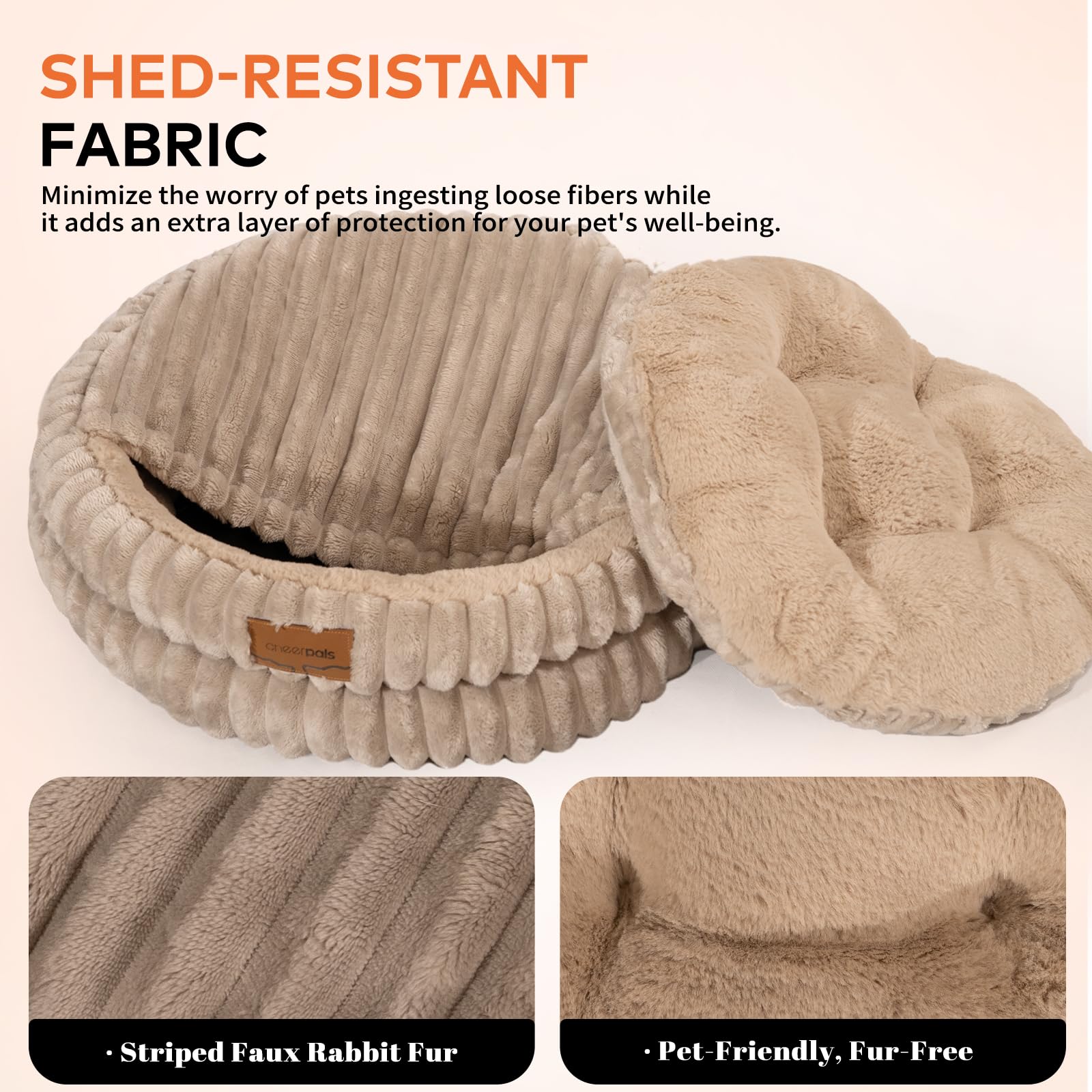 CHEERPALS cat bed non-slip base helps secure lounging.