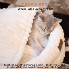 CHEERPALS cat bed round interior view highlighting cozy cave design.