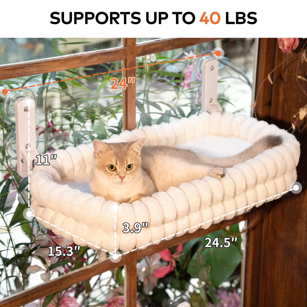 CHEERPALS foldable window perch storage demonstrates space-saving design when curtains block views