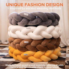 CHEERPALS braided-design bed highlights double-strand weave for stylish cat comfort