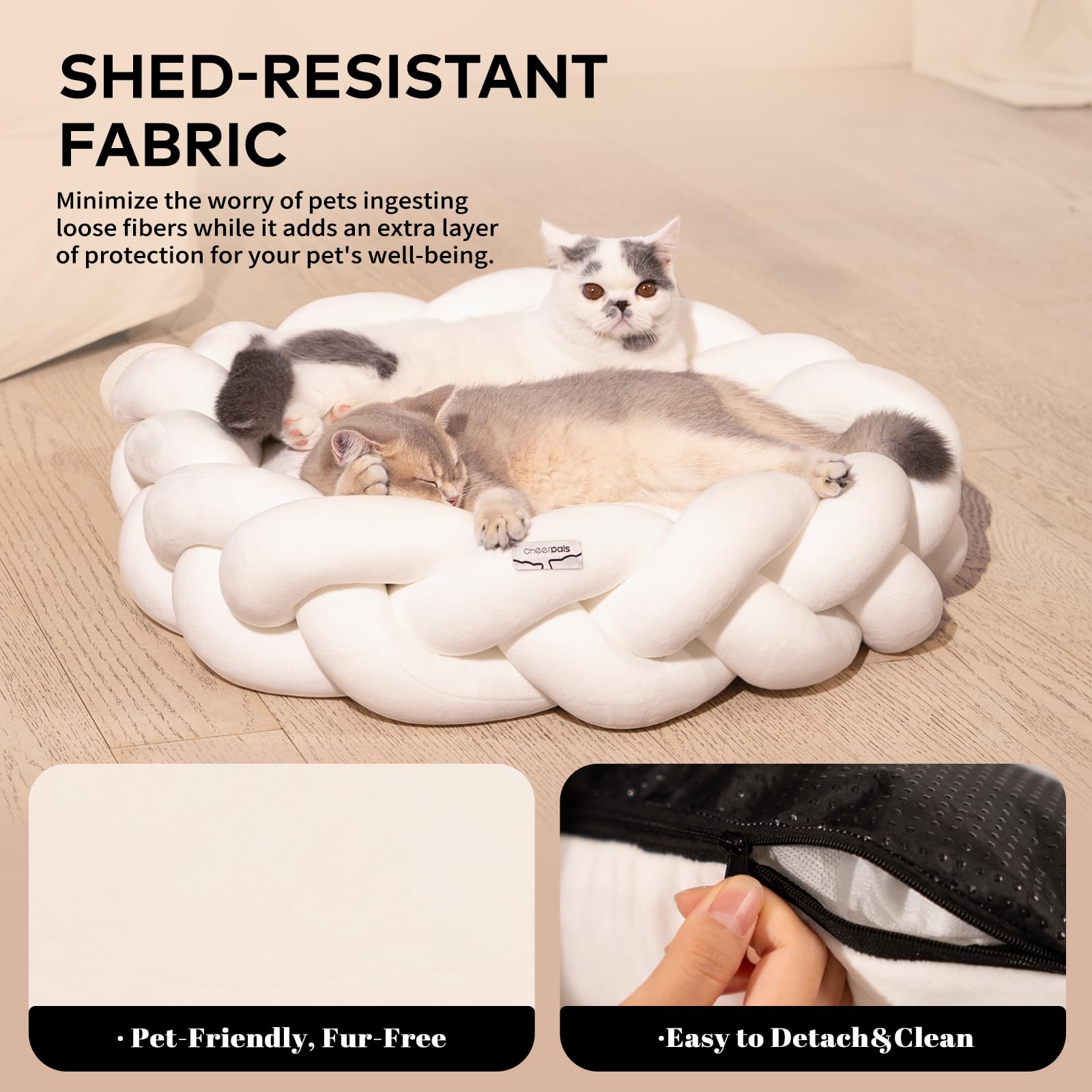 CHEERPALS weave cat bed expands fully after unboxing vacuum compression.