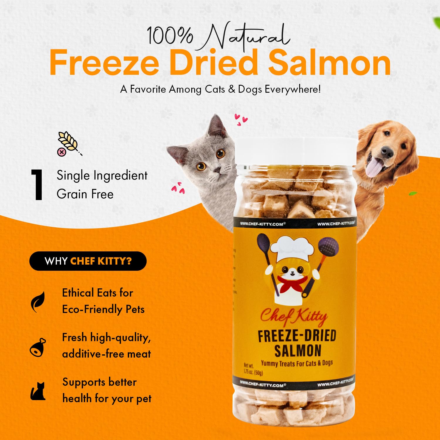 Envase Chef Kitty salmón 1.4oz listo para premiar.