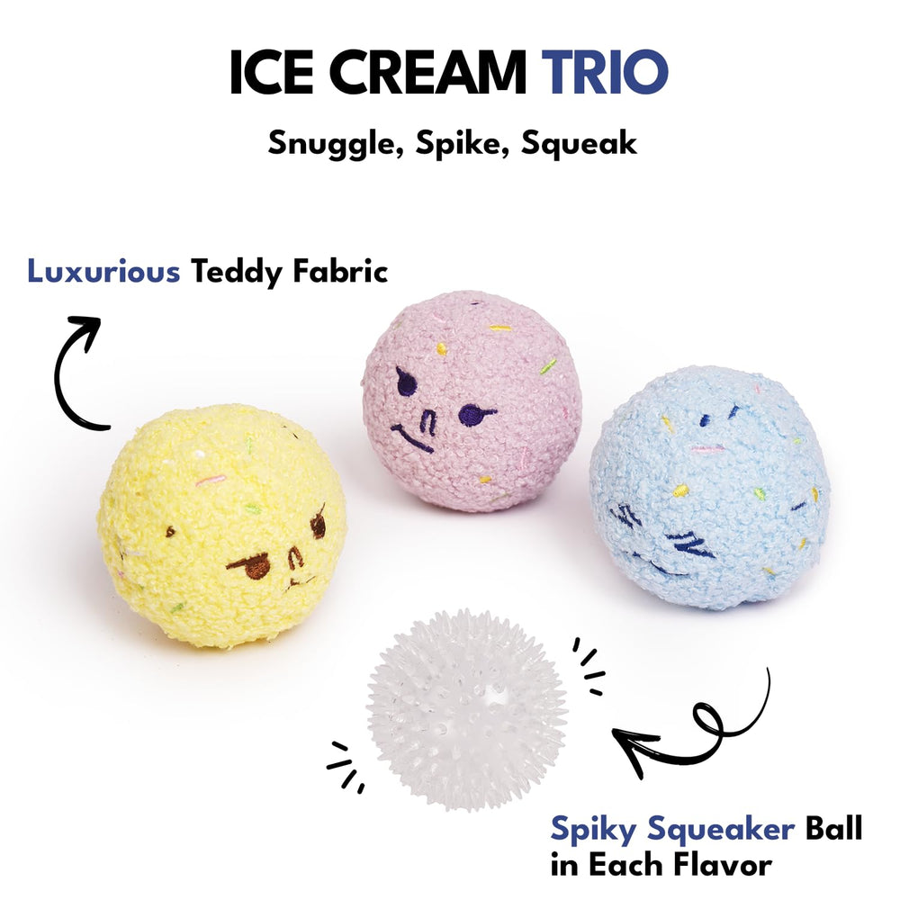 CHEWFFON berry ice cream squeaky ball for engagement during play