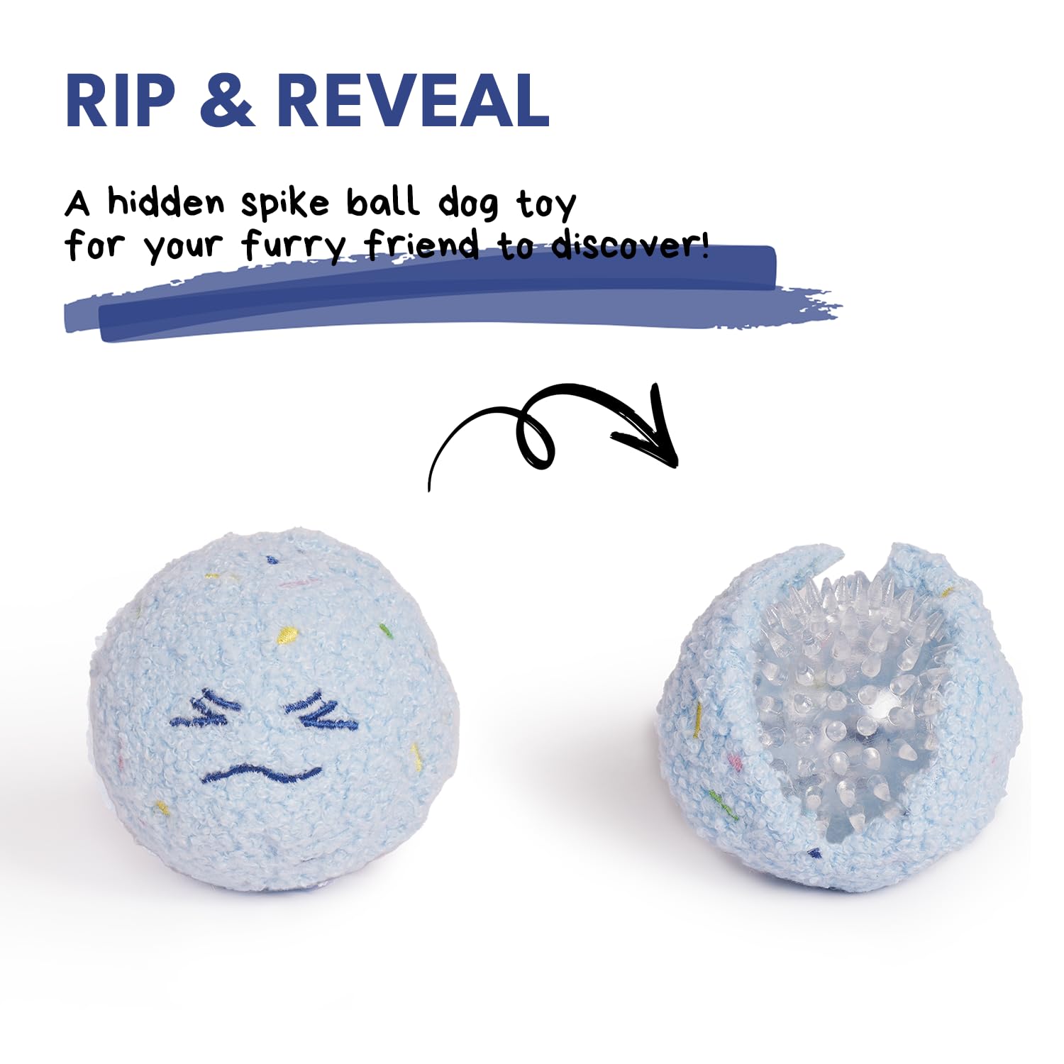 CHEWFFON blue moon ice cream squeaky ball for active fun and focus