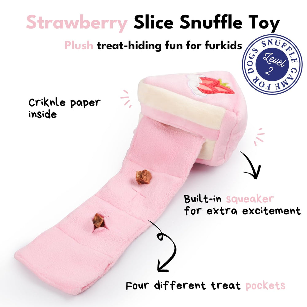 CHEWFFON interactive puzzle dog toy during birthday-themed play boosts mental stimulation.