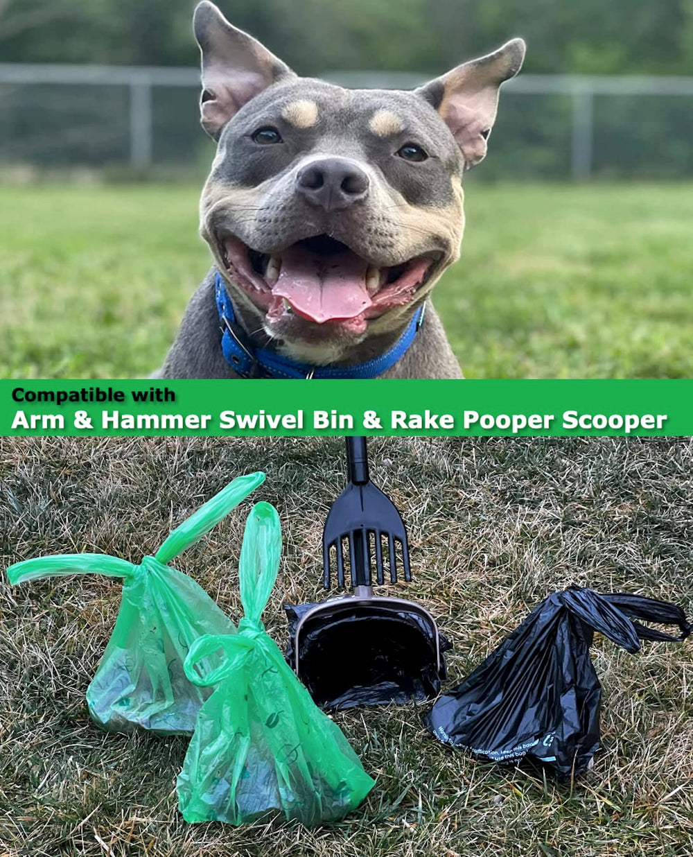 CHEFNENO Arm & Hammer compatibility shown for easy cleanup with pooper scooping.