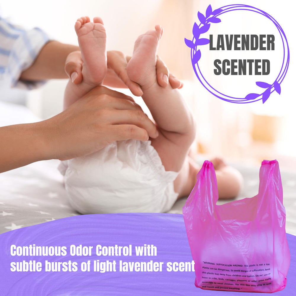 CHEFNENO easy-tie-handles diaper bags simplify sealing and odor containment.