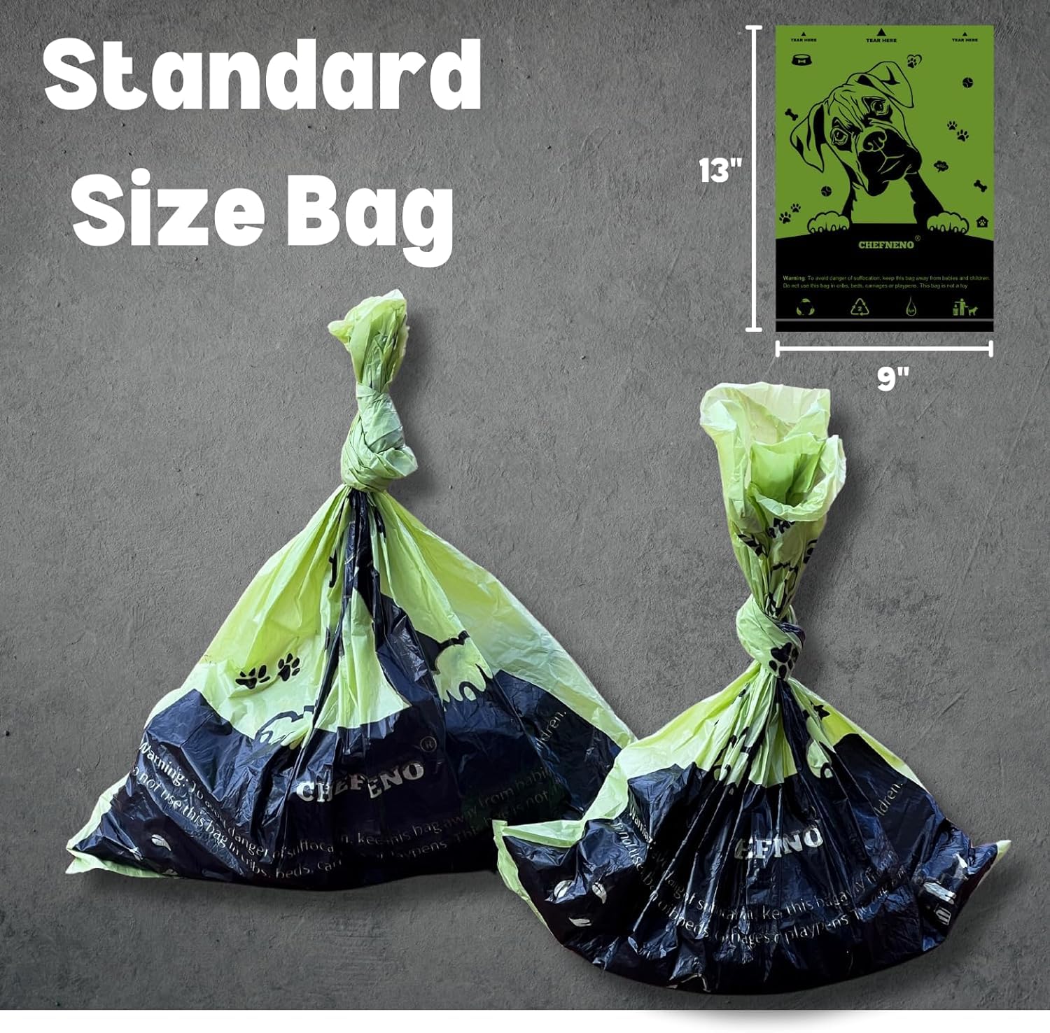 CHEFNENO unscented green bags keep odors neutral during disposal.