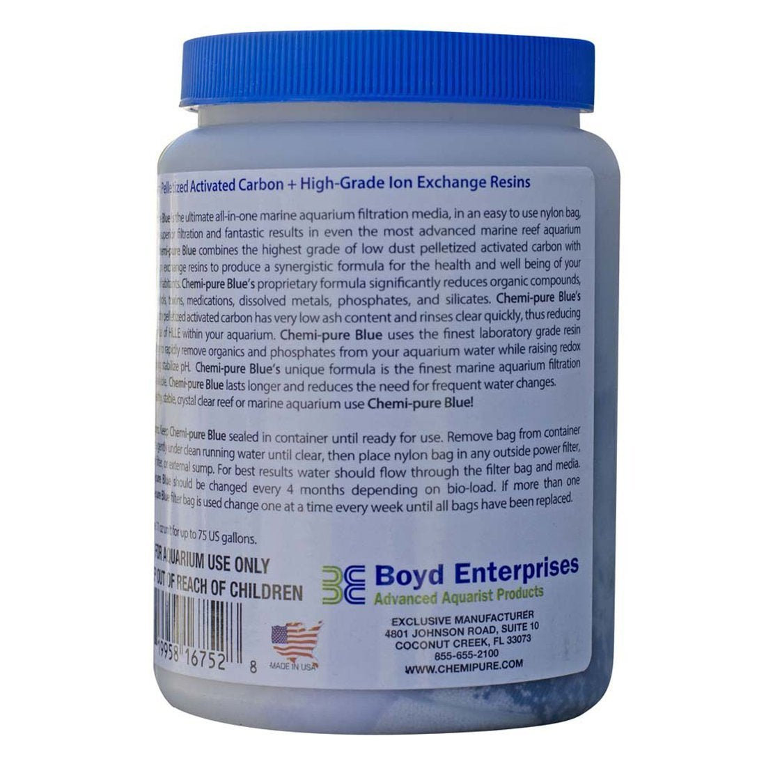 Chemi-Pure Blue filtration media in-use inside an aquarium filter supporting stable pH and clearer water.