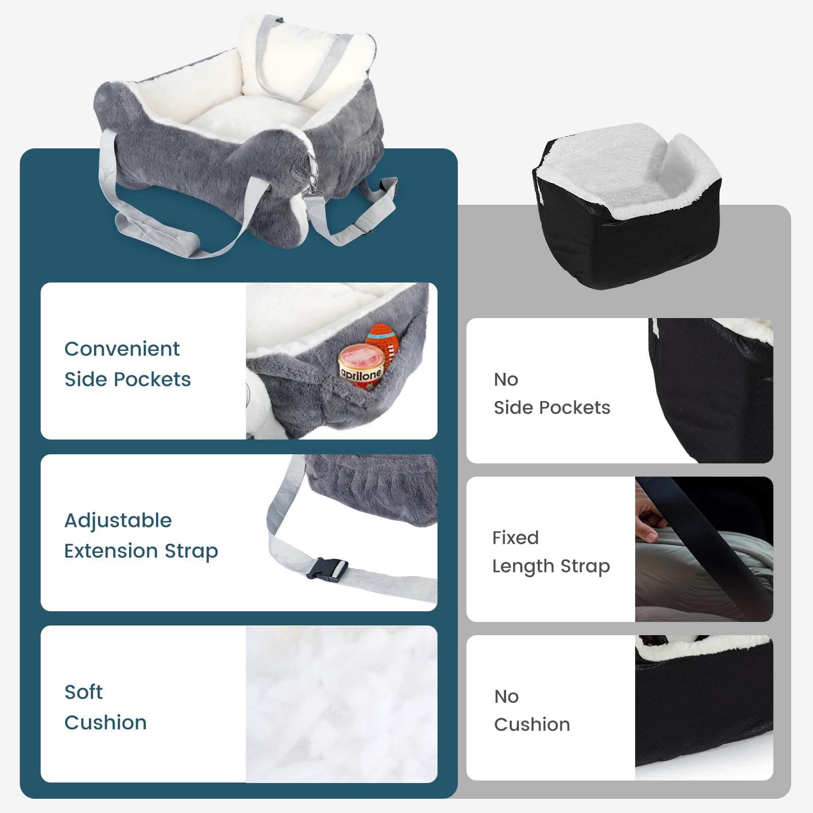 CHENOVE dog car seat fits most vehicles for easy travel.