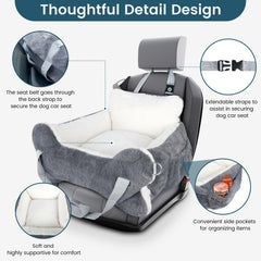 CHENOVE dog car seat safety strap keeps pet secure during driving.