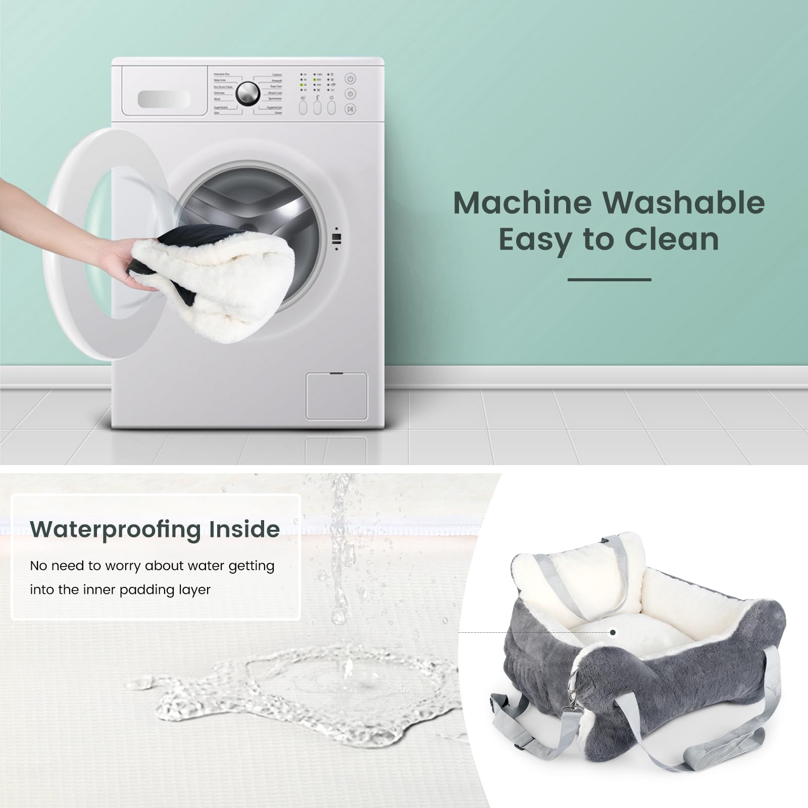 CHENOVE dog car seat washable cover for easy cleaning after adventures.